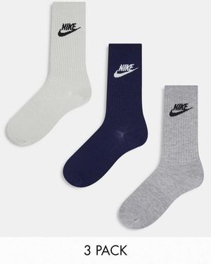 Nike Pack De 3 Pares De Calcetines Deportivos De Varios Colores Everyday Essential De - Azul