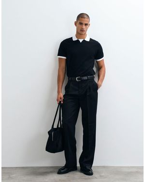 ASOS Lockeres polohemd mit kontrastfarbe - Blau