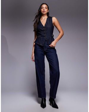 River Island Detailed Denim Waistcoat - Blue