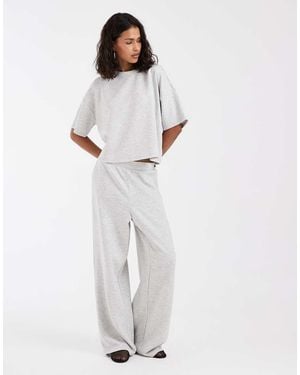 Pieces Slouchy Wide Leg joggers Co-ord - White
