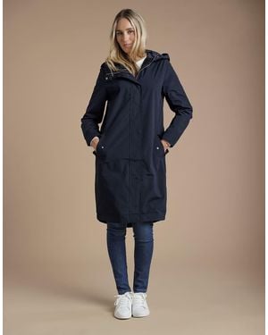French Connection Longline Hooded Parka Jacket - Blue