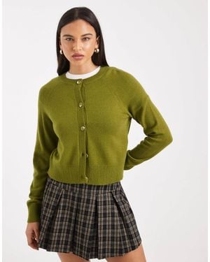 ONLY Button Through Knitted Cardigan - Green