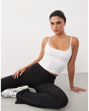 4505 Top De Tirantes Ajustables Para Yoga De Tejido Suave - Blanco