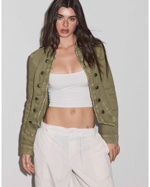 Stradivarius – twill-jacke - Grün