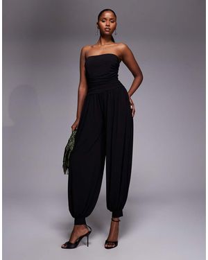 TFNC London Slinky Bandeau Harem Pant Jumpsuit - Blue