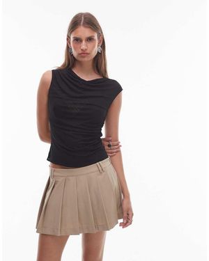 Nia Marge Short Sleeve Top - Black