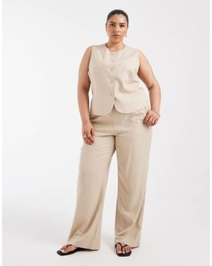ONLY Linen Blend Pants Co-ord - Natural