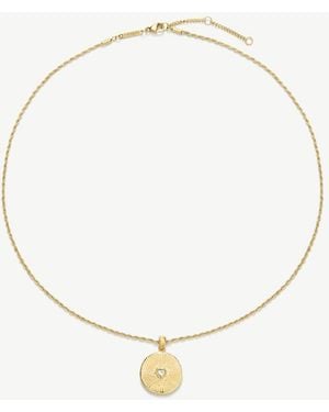 D.Louise Waterproof Heart Talisman Necklace With Stones – Tarnish-Free - Natural