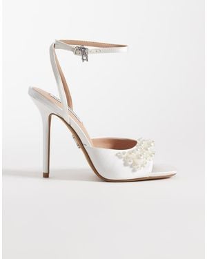 Steve Madden Atheria Heeled Sandal With Pearls - White
