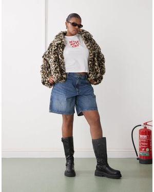 Collusion Plus Denim Loose Jort - Blue