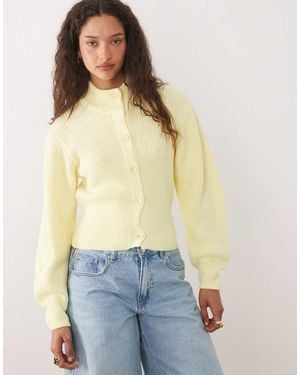 ASOS Knit Funnel Neck Cardigan - Blue