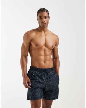 Mango Floral Print Siwm Shorts - Blue