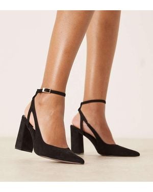ASOS Wide Fit Paisley High Block Heel Shoes - Brown
