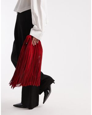 ASOS Fringed Clutch Bag - Red
