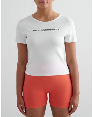 Aim'n T-Shirt Elasticizzata Bianca - Bianco