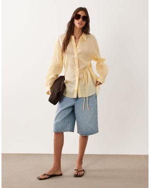 Mango Tie Waist Shirt - Natural