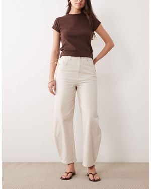 New Look – schmal zulaufende barrel-jeans - Natur