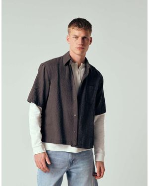 Weekday Boxy Short Sleeve Shirt - Grey