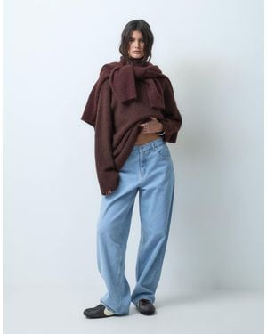 ASOS Pullover mit rollkante und stehkragen - Blau
