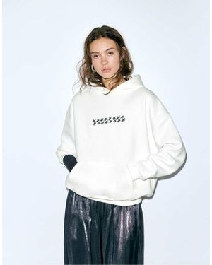 Pull&Bear Star Hoodie - White