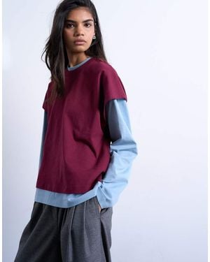 TOPSHOP Double Layer Skater Tee - Purple