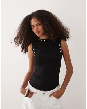 ASOS Tank Top With Stud Details - Black
