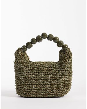 ASOS – clutch-handtasche aus stroh - Grün