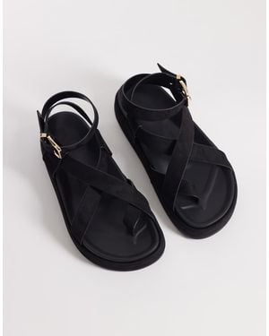 ASOS Faye Cross Strap Footbed Sandal - Black