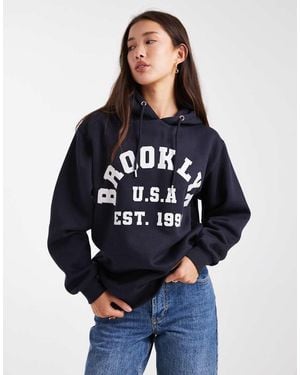 Daisy Street Jersey Hoodie - Blue