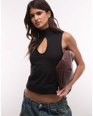 Weekday Top With Keyhole Detail - Black
