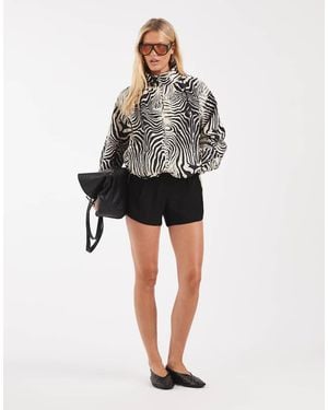 ASOS Oversized Bubble Hem Track Jacket - Black