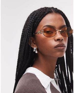 Le Specs – the forbidden – schmale, ovale sonnenbrille aus metall - Mettallic