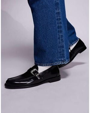 Steve Madden Alcona Buckle Detail Penny Loafers - Blue