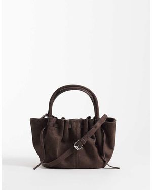 Gina Tricot Mini Ruched Crossbody Bag - Brown