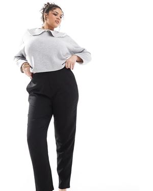 Yours Pantaloni Affusolati Neri Con Pinces - Nero