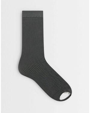 ASOS Ribbed Stirrup Socks - Gray