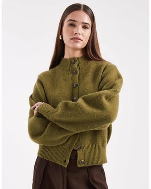 ASOS Funnel Neck Cardigan - Green