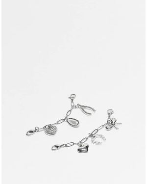 ASOS Mixed Design Chain Charms For Shoes And Accessories - White