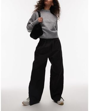 ARKET Tech Nylon baggy Utlility Pants With Zip Hem Detail - Black