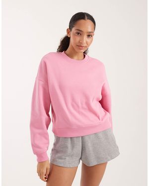 ONLY Crew Neck Drop Shoulder Sweatshirt - Pink