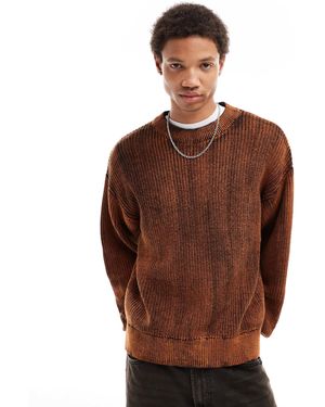 Weekday – daniel – pullover mit verwaschenem farbverlauf - Braun