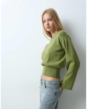 Aware Maglione Lavorato A Maglia Squadrato A Maniche Ampie - Verde