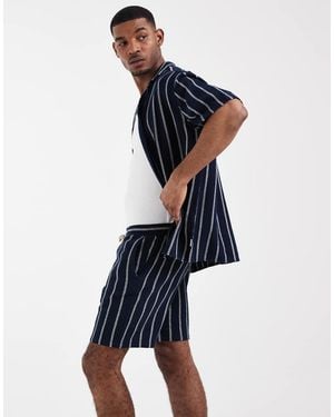 Jack & Jones Stripe Textured Shorts - Blue