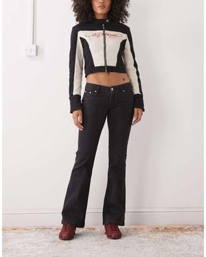 Monki Flared Denim Jeans - Zwart