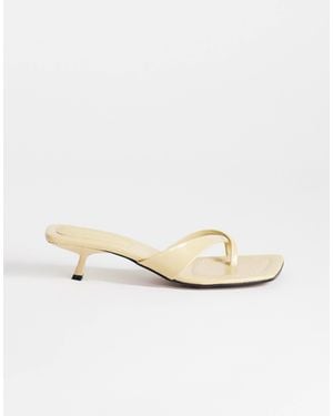 TOPSHOP Solo Strappy Mule Mid Heel Sandal - White