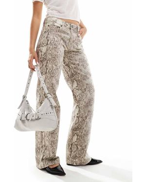 Stradivarius Straight Leg Jean - Natural
