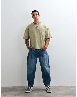 ASOS Low Rise Slim Barrel Jeans - Blue
