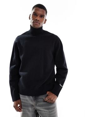 Jack & Jones Oversize Heavyweight Turtle Neck Sweater - Black