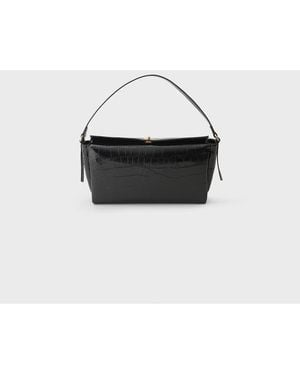 Stradivarius Mock Croc Shoulder Bag - White