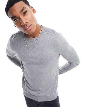 SELECTED Crew Neck Knit Jumper - Grey